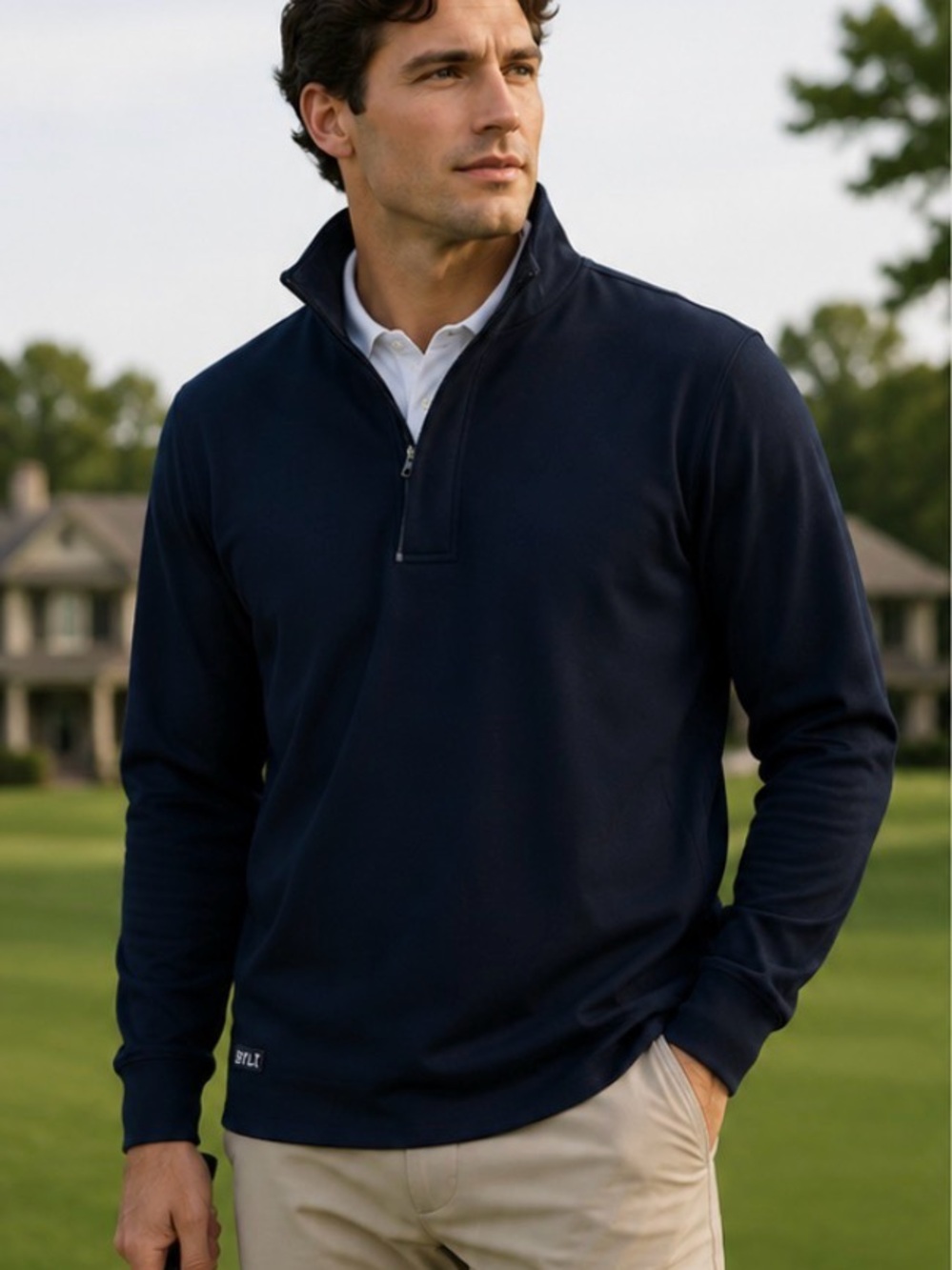 BYLT Elite+ Fairway Quarter Zip Pullover Navy Men's Medium Golf Performance